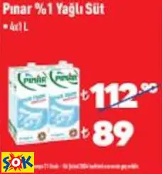 PINAR %1 YAĞLI SÜT • 4X1 L